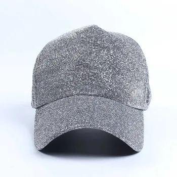 Difanni marka Kış Beyzbol şapkası Akşam Kadın Erkek Cap Parlak Glitter pamuk çift hip hop ayarlanabilir çırpıda geri Düz siyah