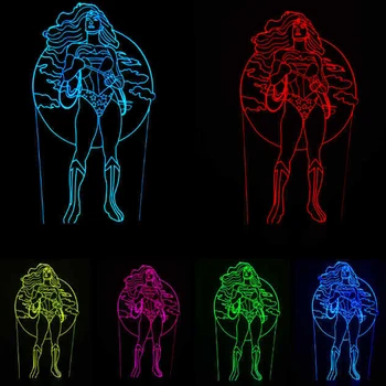 2018 3D Karikatür RGB Lamba Batman Kadın Wolverine çok Renkli Gece lambası Masa Aydınlatma Masası, Oyuncaklar, Tatil Hediyeleri Merak LED