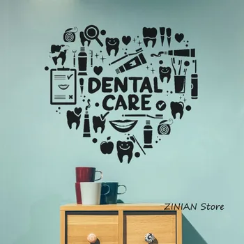 Diş Bakımı Duvar Sanatı Çıkartmaları Çocuk Odası Banyo Dekorasyon Diş Hekimi Vinil Sticker Çıkarılabilir Duvar Çıkartması Dövme Diş Z034 Çıkartmaları