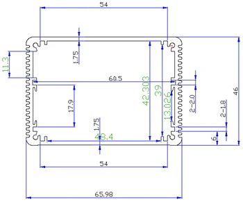 8183 elektronik proje durum için 1 adet alüminyum kasa 46(H)x66 100(L) (W)mm
