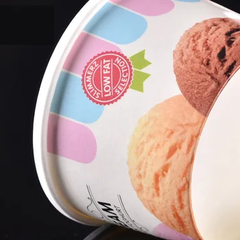 Kapak Yüksek Kaliteli Dondurma Kağıt Kase Doğum günü Parti Malzemeleri İle 50pcs/lot tek Kullanımlık Dondurma Bardak