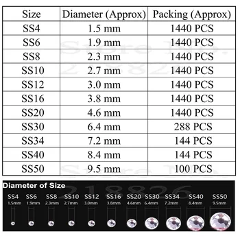 9.5 mm Cam için iyi Kalite SS4 için SS50 Berrak DMC Düzeltme yapay Elmas 1.5 mm Taşlar Sıcak Düzeltme Demir p. kodu yassı sırtlı deniz