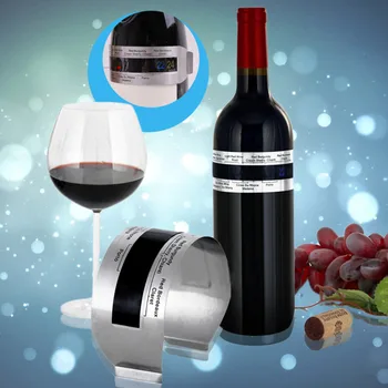 Paslanmaz Çelik LCD Elektrik Kırmızı Şarap Dijital Termometre Sıcaklık Ölçer 4-24 Santigrat sensörü dijital Şarap Termometre
