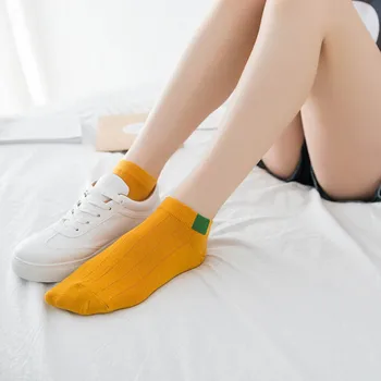PEONFLY Katı Renk Kadın Bot Kore Şeker Renk saf Pamuk Kadın komik Çorap & çorap kadın Toptan
