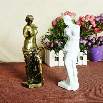 2 Renk 3D Metal Figürler Venüs Tanrıçası Eserleri Rakamlar Metal Alaşım Tanrıça Venüs Heykeli El Sanatları Heykel
