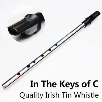 C Tuşuna İrlandalı Teneke Düdük Metal Müzik Aleti Tinwhistle Feadog Dikey İrlanda Pocket Mini Kayıt Cihazı Kesinlikle Kocaman Feadan Sıcak Flüt