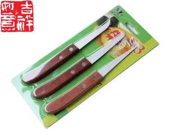 Mutfak aletleri Meyve ve Sebze Araçları gıda meyve bıçağı heykel set ahşap saplı 3 parça/bıçak ile boyama bıçak oyma
