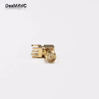 1 ADET RP-SMA Dişi Jack Somun RF Koaksiyel Konnektör PCB Sağ Açı YENİ toptan Goldplated