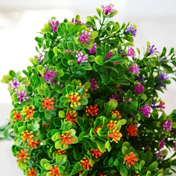 Ayar Yaprak(1 adet=7 şube) yeni 1 adet Buket Sahte Yeşil Bitki Sahte Milan Çim Duvar Dekorasyon Çiçek Ev Sanat Dekor P20