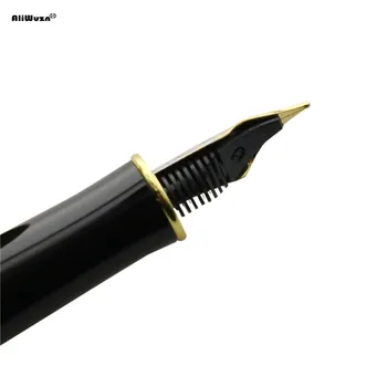 AliWuzn Marka Meta Dolma Kalem Standart 0.5 mm Uç Siyah Kalem Altın Aksesuarlar Öğrenci Kırtasiye Ofis Kalem İmza Yazma