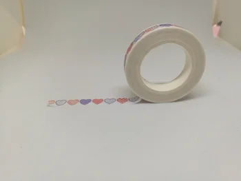 2 ADET 0.8 cm Sevimli kalp washi yapışkan bant DİY dekorasyon Sticker Etiket Maskeleme Bandı Okulu Büro malzemeleri Defteri, teyp