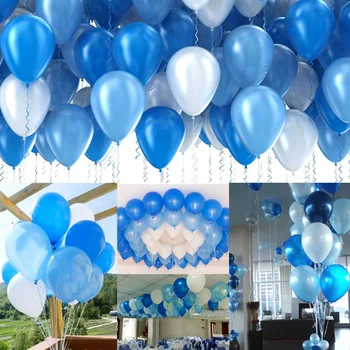 100pcs 10inch Mavi Lateks Balonlar 21 Renkler Helyum Hava Topu Mutlu Doğum günü Düğün Parti Dekorasyon Balon Malzemeleri Şişme