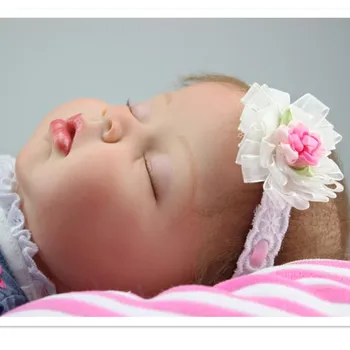 NPK KOLEKSİYONU Denim ile Bebek Doğmuş Bebek Uyku 50CM Silikon yeniden Doğmuş bebek Bebek Başlığı,Gerçekten yeniden Doğmuş Bebekler Bonecas Elbiseler