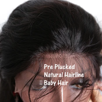 Bebek Saç Önceden 180 Yoğunluğu% İpeksi Düz İpek Tabanı Tam Dantel Peruk Doğal Renk Brezilyalı Remy Peruk Koparıp Olabilir