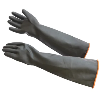 Endüstriyel asit alkali süper uzatmak cm Renk Siyah işçileri korumak kalınlaşma kauçuk/lateks eldivenler koruma izolasyonlu