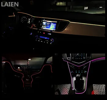 Denetleyicisi için Esnek Neon Işık EL Tel Halat Dekorasyon Şerit Stil evrensel 2.3 mm 3M oto koltuğu audi toyota VW OPEL