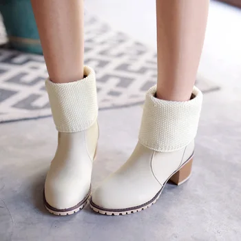 NEMAONE Kadın ayak Bileği Botları Kış Kar Çizme örgü Çizmeler Rusya Üniversite Pamuk Ayakkabı Platform Kadın Bot Ayakkabı BOTAŞ Rüzgar