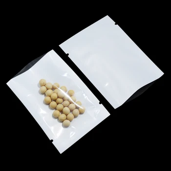 Snack Çay İçin 14*20cm Üstü Açık Beyaz Açık Plastik Ambalaj Çanta Isı Mühür Vakum Gıda Depolama Paketleme Çantası Çanta Perakende çoklu torbada