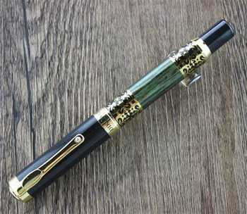 Full metal Altın Klibi lüks kalem DİKA WEN 8012 Yeşil mermer rulo topu 0.5 mm orta Uç İş ofis okul malzemeleri kalem