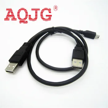 USB.2.5 İçin Mini 5 Pin Erkek Y Kablo 1.5 m 70cm yazmak için 0, USB 2.0 çift Bir Tip 2A Erkek