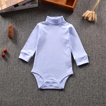 Bebek Kız Elbise Uzun pamuk romper Vücut Bebek Bebe Çocuklar katı Yaka kazak Bahar Kış Marka çocuk Giysileri Sonbahar Kol