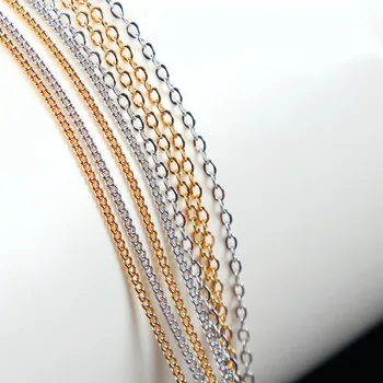 Takı Yapmak İçin DENİZ MEW 1 Metre 1mm 1.5 mm Genişliği Altın Rodyum Zinciri Uzun Zincir Takı Zincirleri solmaz