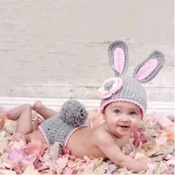 Sıcak Satış El Dokuma Karakter Fotoğrafçılık Kıyafetleri Bebek Resimleri Bebek Şapka Vahşi Çocuklar Fotoğraf Sahne Ücretsiz Kargo Tığ Yenidoğan