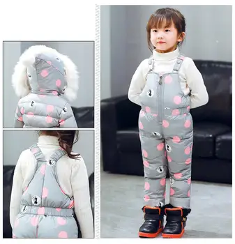 Fashion2017 Çocuklar Kış Ceket Kabanlar Montlar Prenses Kız bebek giyim Tüyü bebek bebek kız Kış Ceket snowsuits