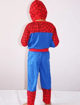 3-7Years Çocuklar Kırmızı Örümcek Adam Kostümü Cadılar Bayramı Partisi Kostüm Uzun Kollu T-Shirt+Pantolon Set XXL Maske 3Pieces Takım+