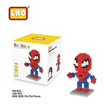 Çocuklar İçin LNO Sıcak Mini Yapı taşları Avengers Ironman Hulk Spiderman Modeli Mikro Boyutu Elmas Tuğla Eğitim Juguete
