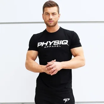 Marka Erkek pamuk t shirt 2018 yaz yeni spor salonları, Fitness Vücut geliştirme Gömlek erkek moda Rahat kısa baskı Tişört elbise Tops