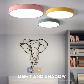 LED Modern Akrilik Alaşım Renkli Yuvarlak 5 cm Süper İnce LED Lamba.LED Işık.Tavan Işıkları.Tavan Işık LED.Fuaye İçin Tavan Lambası