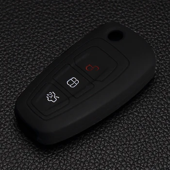 Mondeo Fiesta Kuga Kaçış Ecosport için 2 hoş bir özellik Ford Focus İçin silikon Koruyucu Çanta 3 Düğme Araba Anahtarı Kapağı Uzak Kabuk 2013