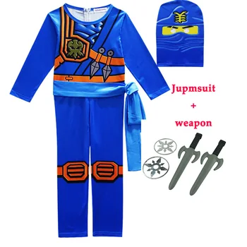 Ninja Ninjago Kostüm Erkekler Kızlara Giysi Silah İle Çocuk Çocuk Lloyd Jay Kai Cosplay Kıyafetleri Cadılar Bayramı Partisi Elbise Takım Elbise Setleri