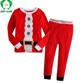 MUTLU ADA Noel Çocuk Kıyafetleri 2 ila 7 yaşındaki Çocuk için Çocuk Pijama Erkek Kız Kawaii Tulumu Pamuk Ayarlar Saf
