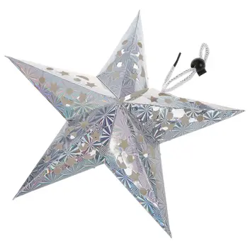 Pentagram Beş Yıldız Kağıt Fener Noel Süsleri Düğün Noel Dekor Asılı