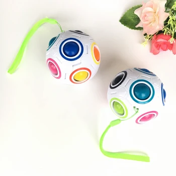 Çocuklar için yaratıcı Sihirli Fidget Küp Antistress Rainbow Futbol Topu Bulmaca Montessori Çocuk Oyuncakları Stres Giderici Oyuncak JY70