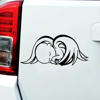 Bebek melek uyarı çıkartma yansıtıcı su geçirmez araba sticker vinil Araba çıkartma penceresi evde uyuyan sevimli güzel Bebek
