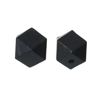 Yeni Hinoki Ahşap Spacer Boncuk Geometrik kenar denir Siyah 20 mm x 20 mm, Delik:Yaklaşık 4.2 mm-3.7 mm, 30 Adet çok Yönlü