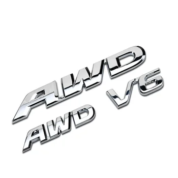 Honda Accord Crosstour İçin araba Amblemi Sticker Rozet aracınızın ön konsolunda DÖRT tekerlekten çekişli V6 Kuyruk Metal/ABS Gümüş 3 Boyutları Otomatik Araba Stil Aksesuar Tuning