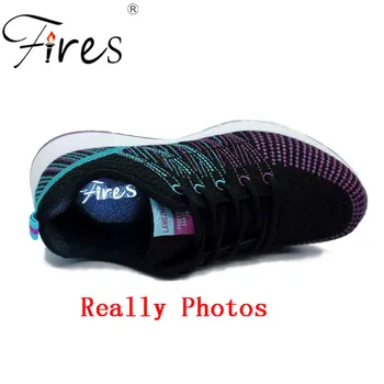 Yangınlar Trend Sneakers Ayakkabı Süper Hafif spor Yaz Kadın Yürüyüş Örgü Kadın Ayakkabı Ayakkabı koşu Ayakkabıları Kayma Floresan