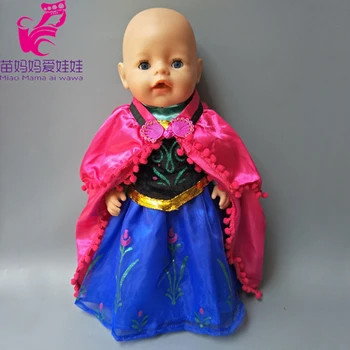 Bebek Zapf Bebek Doğmuş bebek kar prensesi anna elbise ve elbise uygun 18 inç bebek elbise setleri çocuk kız Noel hediye seti