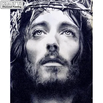 5D DİY Elmas Elmas Nakış Nakış Boyama Dikiş Dini İsa Tam Matkap mozaik Resimleri