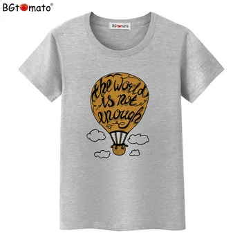 BGtomato Yeni Harajuku Sıcak Hava Balon Baskı Tişört Kısa Kollu T-shirt Kadın t-shirt Yaz Karikatür t-shirt Kadın Nedensel Üstleri
