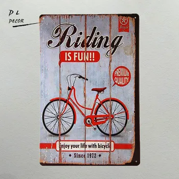 DL-Sürme toptan Metal işaretleri Eğlenceli Retro vintage Shabby chic Bisiklet Kalay işareti duvara plak