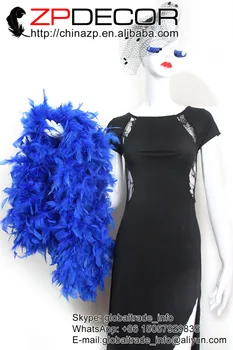 ZPDECOR 150 gr 10yards çok/İyi Kalite el işçiliği Mavi Karnaval Kostümleri ve Dans Dekor için Chandelle Boa Tüyler Boyalı
