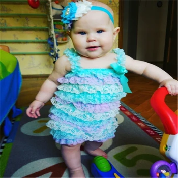 Kız bebek Romper Sevimli Bebek Kız Bebek Çocuk Dantel Fırfır Petti Romper Tulum Askısı 0~24 Cadılar Bayramı Kostüm Set