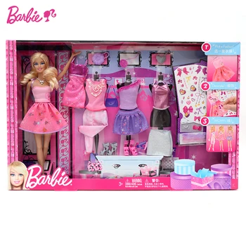 Bebek İçin Orijinal Barbie Bebek Oyuncak Prenses Moda Tasarımcısı Açılan Amerikan Girll Yaratıcı Desi Barbie Elbiseleri Elbise Y7503 Kızlar