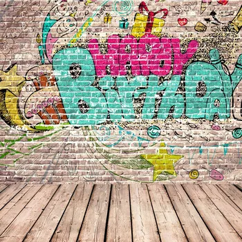 Allenjoy fotoğraf arka plan deposu Graffiti duvar tema zemin Mutlu Yıllar ve sevimli desen arka plan Yeni Gelenler