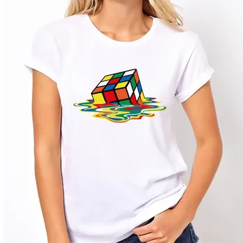 Sheldon Cooper Erime Rubik Küp tshirt femme jollypeach yeni moda beyaz tişört kadınların yumuşak ve rahat T-Shirt